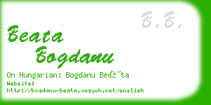 beata bogdanu business card